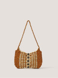 Monsoon brown wooden bead shoulder bag (British brand)