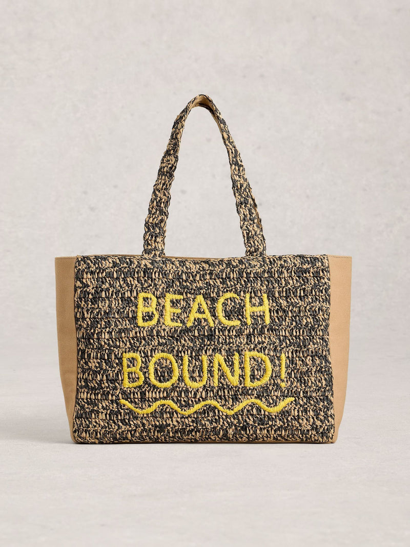 White Stuff natural beach bound tote bag, imported from the UK