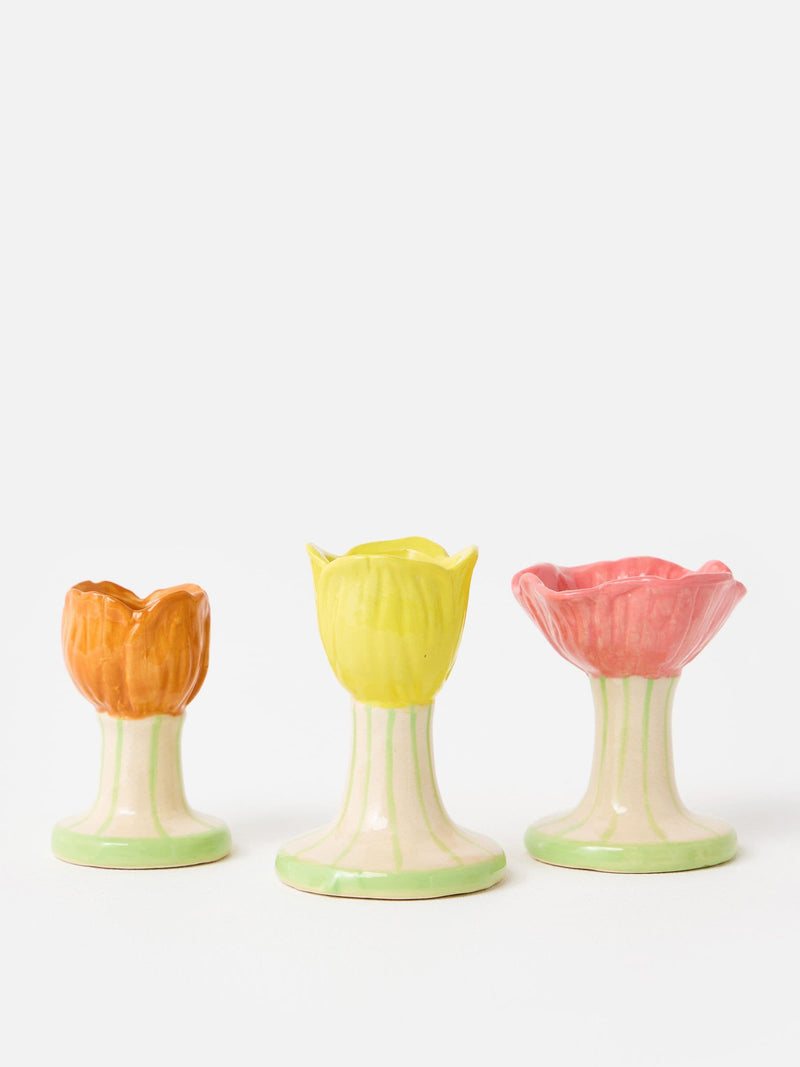 Oliver Bonas set of 3 ceramic flower bud vases 9cm - British product
