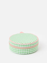Next Oliver Bonas Green Gingham Round Jewellery Box- Buy online at McGrocer