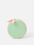 Oliver Bonas green gingham round jewellery box - British product