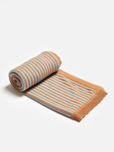 Next Oliver Bonas Blue Terracotta Stripe Knitted Throw 170cm x 130cm- Buy online at McGrocer