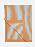 Oliver Bonas blue terracotta stripe knitted throw, UK version