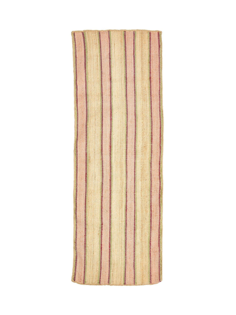Oliver Bonas pink striped jute runner rug, UK version