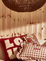 Next Oliver Bonas Red Love Tufted Cushion Cover 45x45cm- Buy online at McGrocer