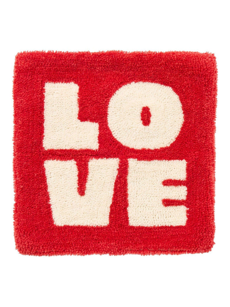 Oliver Bonas red love tufted cushion cover 45x45cm, UK version