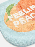 Oliver Bonas blue peach motif bath mat 60cm - British product