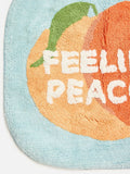 Oliver Bonas blue peach motif bath mat 60cm - British product
