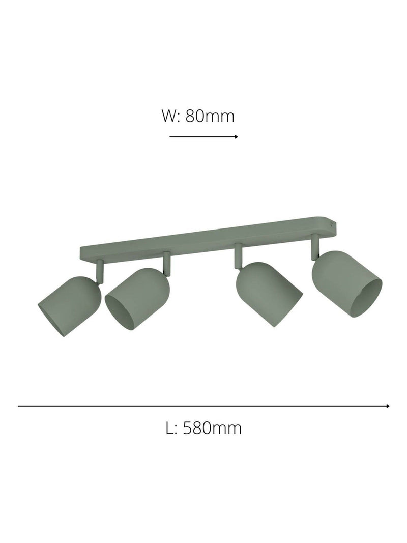 Eglo Tilston steel ceiling spotlight 4-light (British brand)