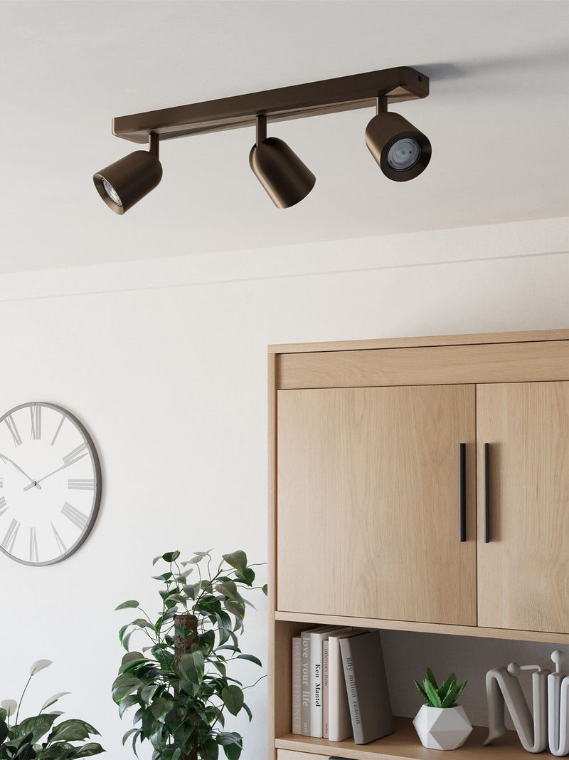 Eglo Camaldoli dark bronze 3-light spotlight ceiling light, imported from the UK