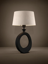 Next Eglo Diezma Black Linen & Steel Table Lamp 52.5cm Height- Buy online at McGrocer