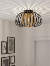 Next Eglo Encinitos Black and Gold Steel Caged Modern Ceiling Light- Buy online at McGrocer