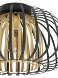 Eglo Encinitos steel caged ceiling light Black Gold - British product