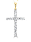 The Diamond Store 9K yellow gold lab diamond cross pendant - British product