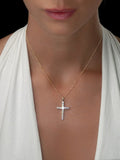 The Diamond Store 9K yellow gold lab diamond cross pendant - British product
