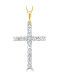 The Diamond Store 9K yellow gold lab diamond cross pendant - British product