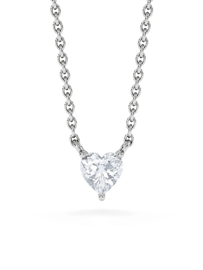 Next The Diamond Store Sterling Silver Wanderlust 0.25ct Floating Heart Cut Lab Diamond Solitaire Necklace- Buy online at McGrocer