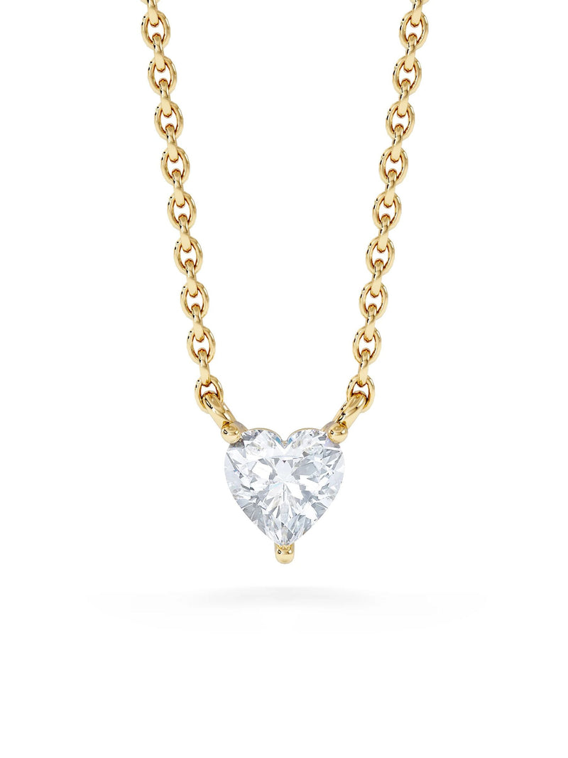 The Diamond Store floating heart cut lab diamond necklace 0.25ct, imported from the UK