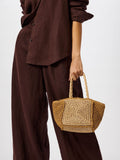 Whistles straw bag natural patchwork mini, imported from the UK
