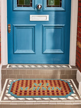 Next Oliver Bonas Pink Ma Maison Chequerboard Doormat- Buy online at McGrocer