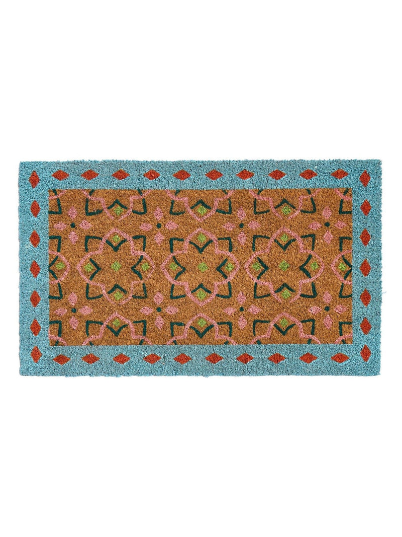 Oliver Bonas Blue Tile rectangular doormat - British product
