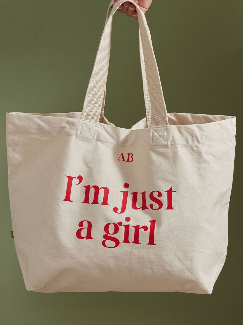 Made Yours customisable cotton tote bag in red (British brand)
