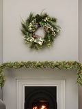 Charles Bentley Pre-Lit Berry & Pinecone Eucalyptus Wreath 55cm - British product