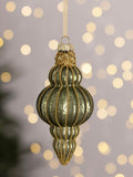 Charles Bentley 12 piece green glass Christmas baubles - British product