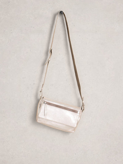 Next White Stuff Silver Metallic Tiggy Cross-Body Bag- Buy online at McGrocer