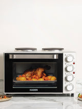 Next Haden White Mini 25L Oven with Two Hotplates- Buy online at McGrocer