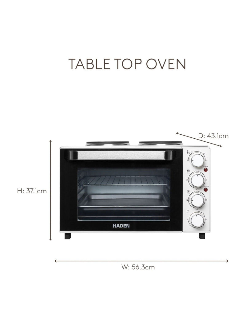 Haden white mini 25L oven with two hotplates - British product