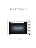 Haden white mini 25L oven with two hotplates - British product