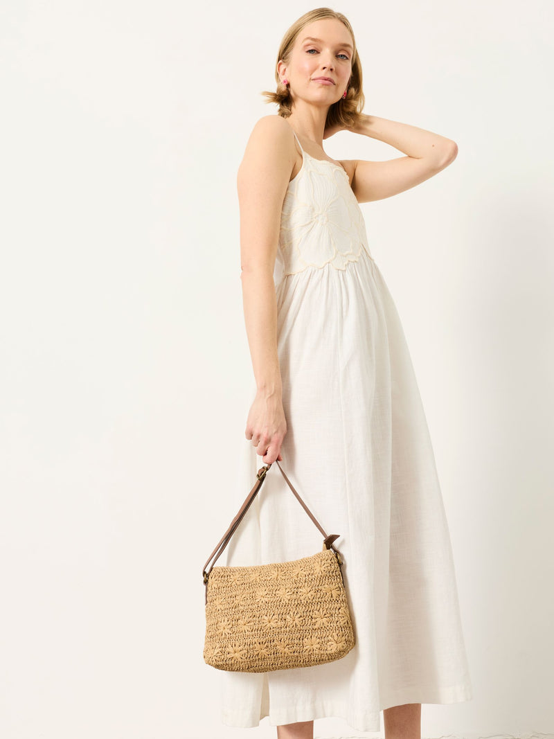FatFace flower raffia crossbody bag, imported from the UK