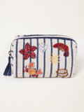 FatFace beaded pouch multi stripe sea, imported from the UK