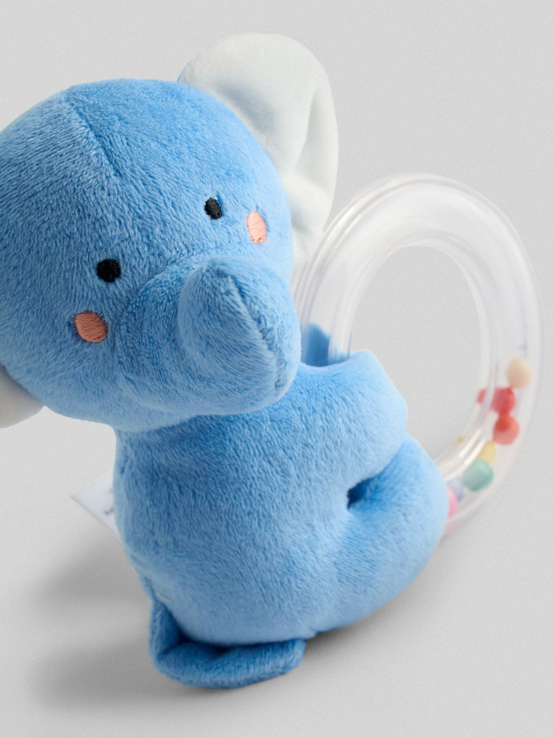 JoJo Maman Bébé elephant and giraffe ring rattle set (British brand)