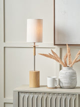 Next Pacific Natural Bonham Wood Veneer Metal Table Lamp- Buy online at McGrocer