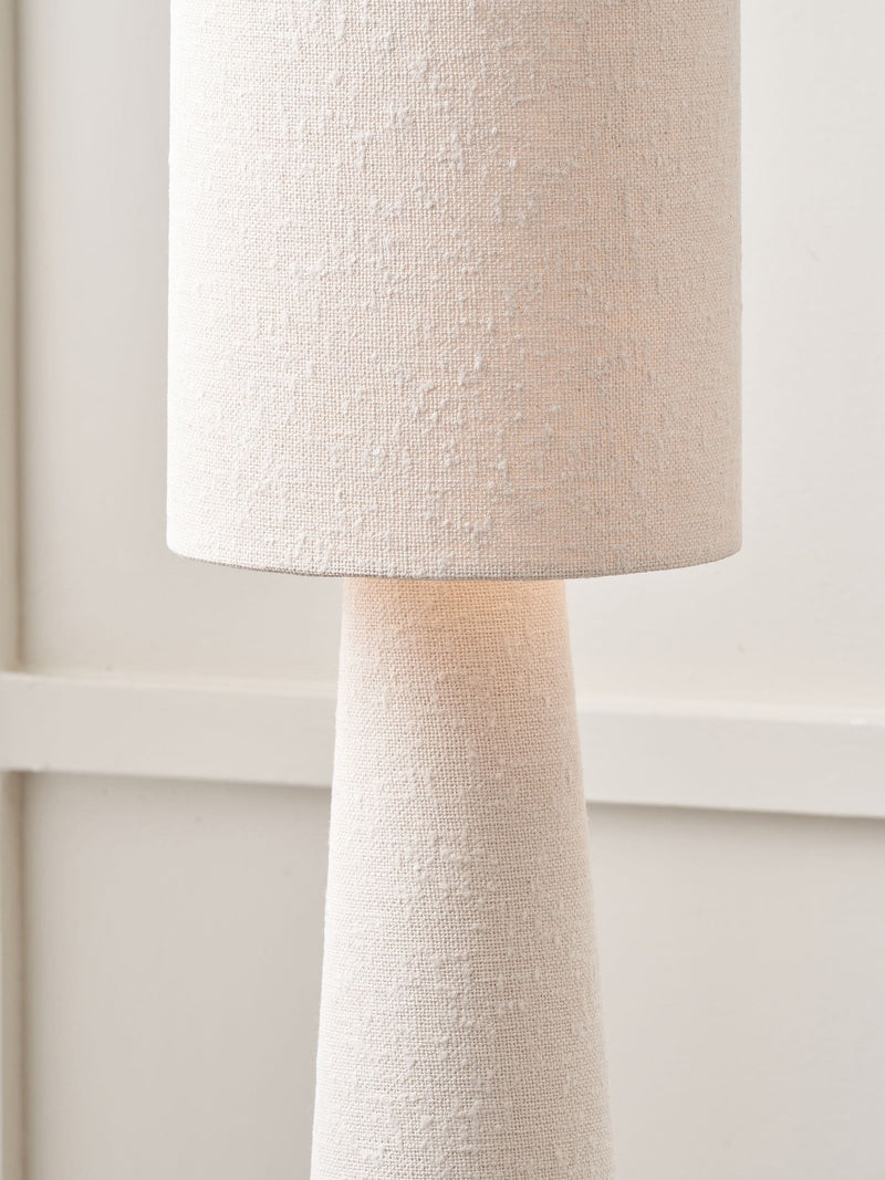 Pacific White Mirissa slubby handloom fabric lamp, imported from the UK