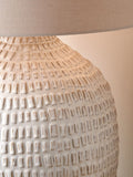 Pacific ceramic table lamp with textured base and shade - British product