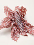 FatFace brown printed bow claw hair clip, UK version
