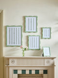 Sage green wavy wooden photo frame, UK version