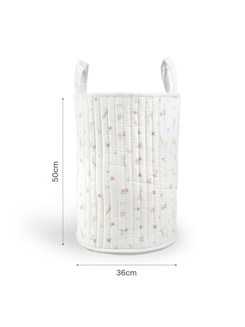 Cuddleco Meadow Large quilted storage basket for nursery - British product