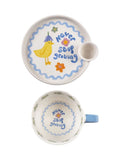 Eleanor Bowmer Eierplatte und Ententasse – Britisches Produkt