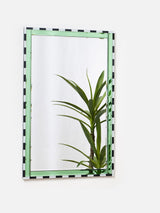 Next Oliver Bonas Green Maya Striped Border Wall Mirror 71.5x46cm- Buy online at McGrocer