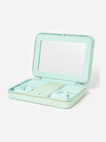 Oliver Bonas large blue striped bow jewellery box - British product