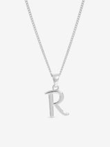 Next Simply Silver 925 Sterling Silver Initial 'R' Pendant Necklace - 16in Chain + 2in Extender- Buy online at McGrocer