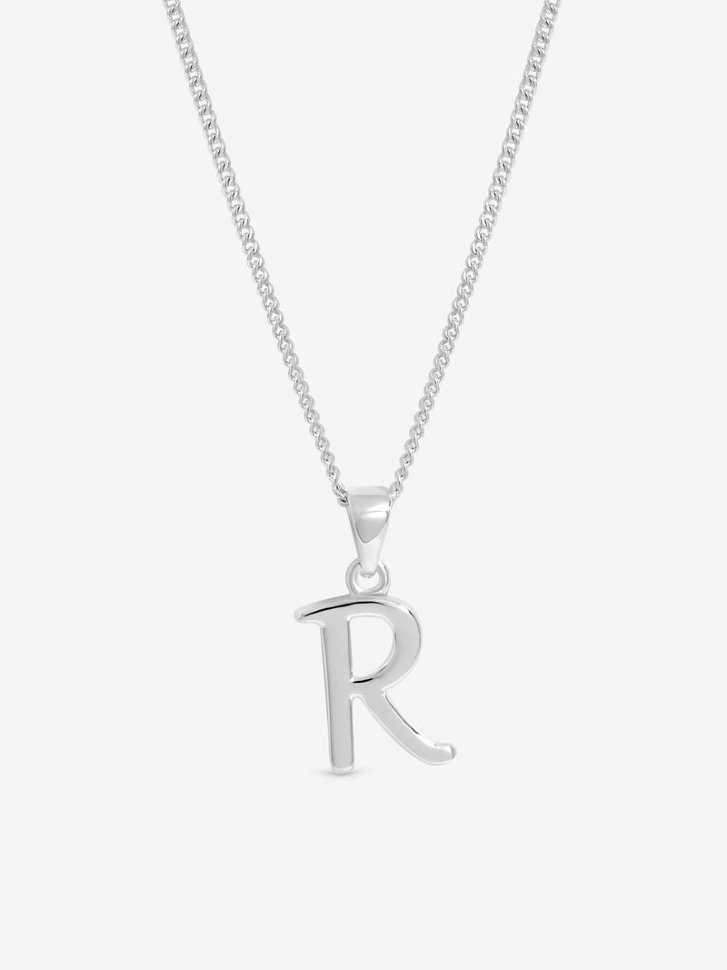 Simply Silver initial pendant R 13mm - British product