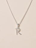 Simply Silver initial pendant R 13mm - British product
