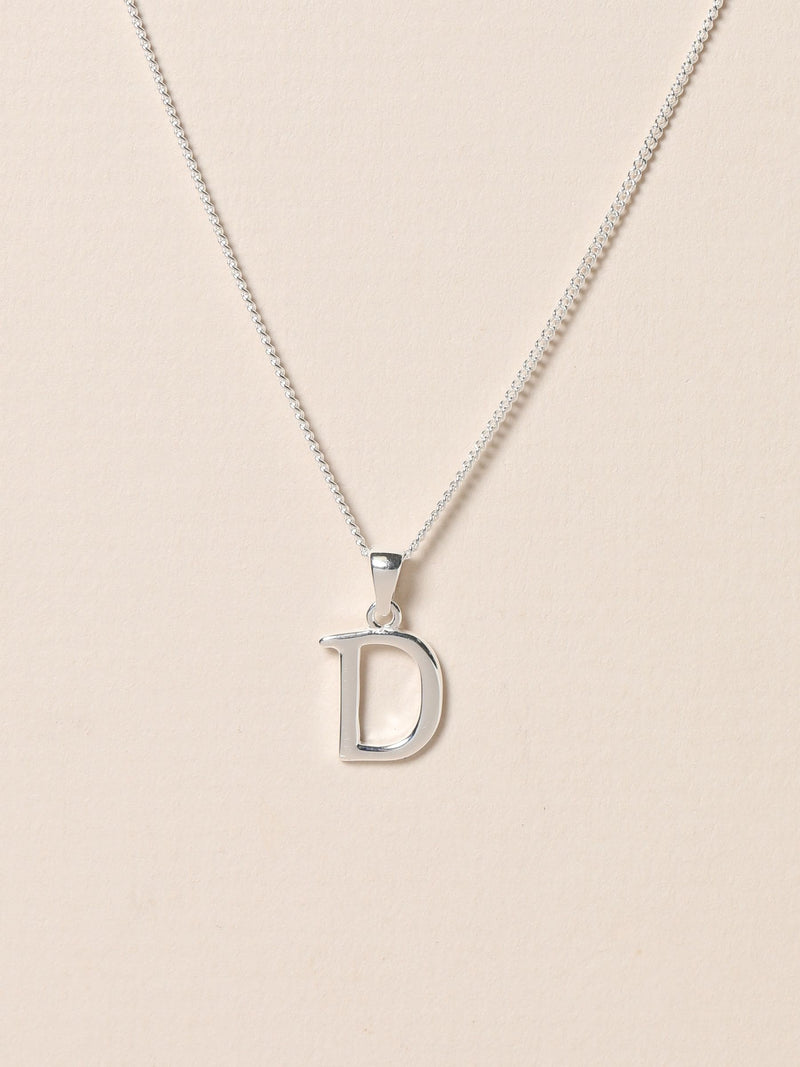 Simply Silver initial pendant D 13mm - British product