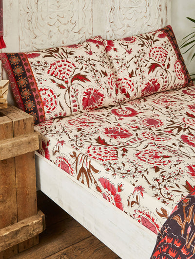 Joe Browns Cream Floral Bohemia Border Print Bed Sheet