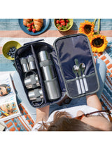 Next Widdop Blue 2-Person Outdoor Coffee Set with Steel Flask and Mugs 37.5cm Height- Buy online at McGrocer